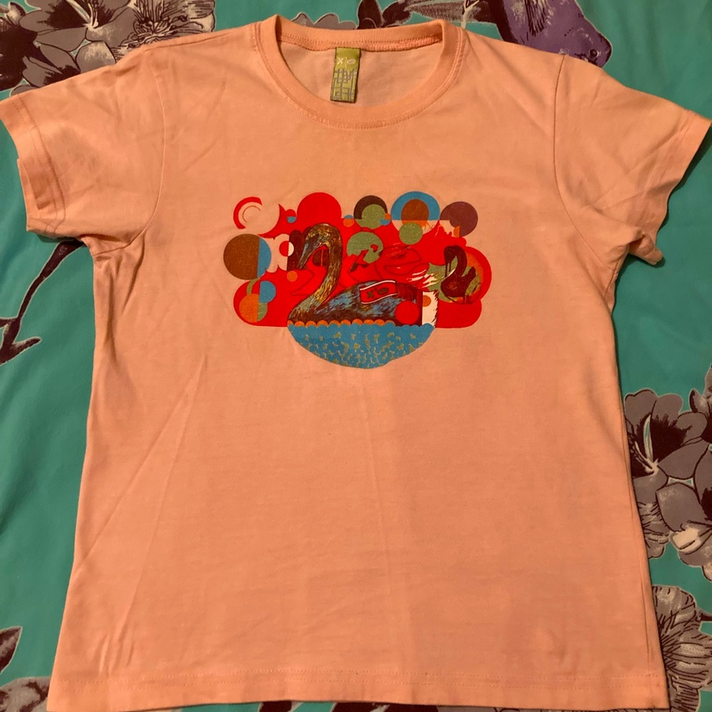 x’e Swan Dream Collage Pink Vintage T-Shirt W-Small